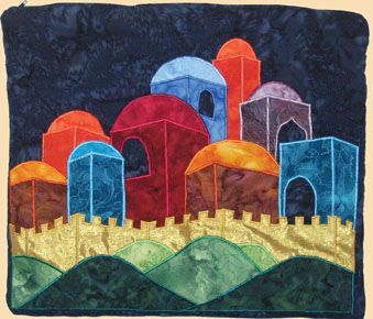 Jerusaelm Jewel on Navy Tallit Bag